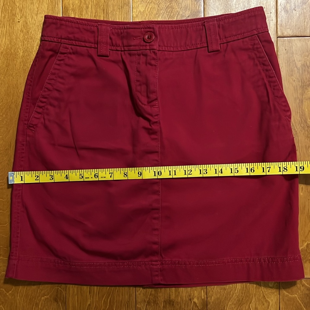 Vintage L.L Bean Red Straight Mini Skirt Size 6 Casual Preppy Nautical Coastal - Picture 9 of 9